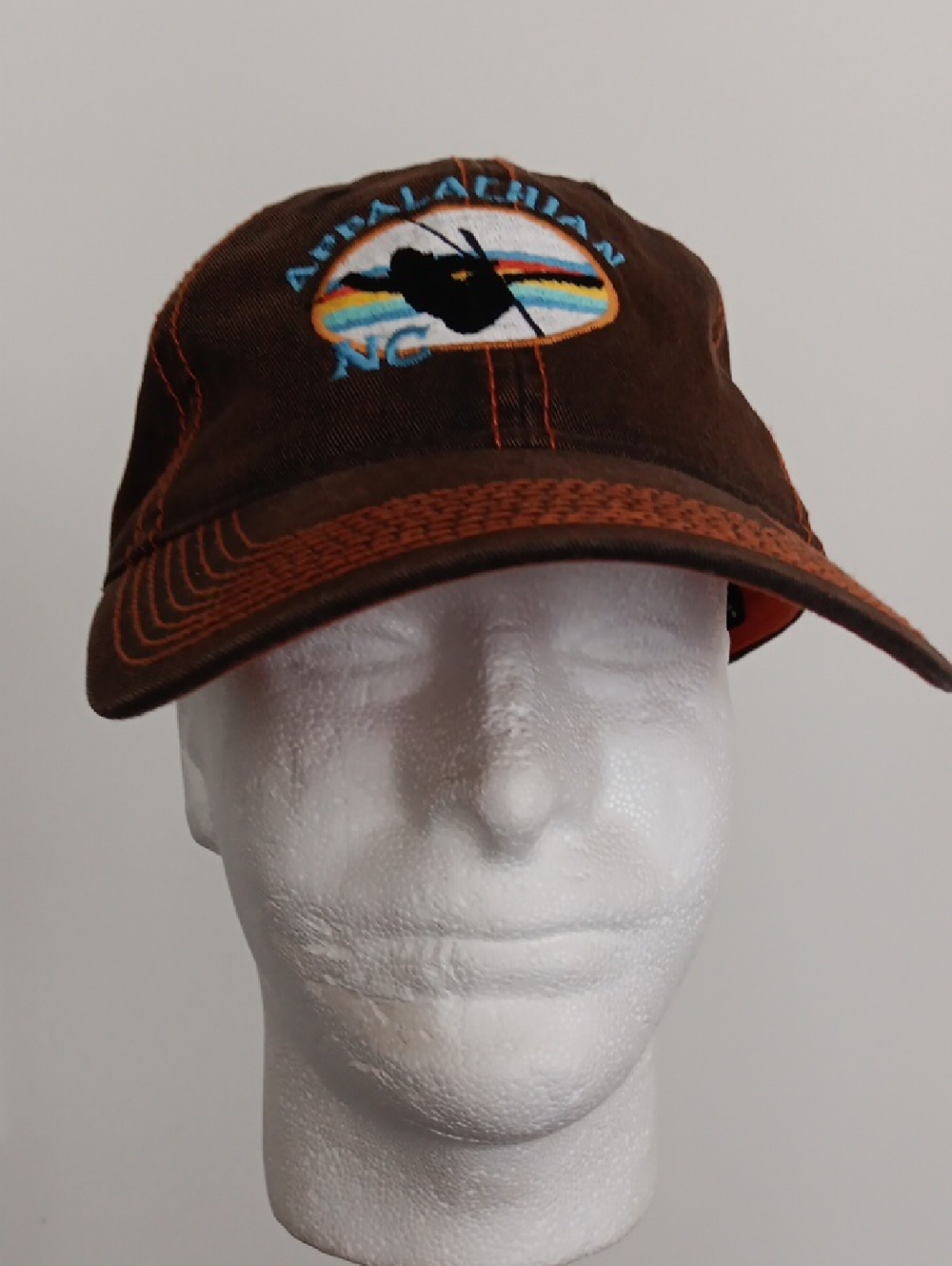 Appalachian NC Brown Baseball Cap with Colorful Embroidered Patch